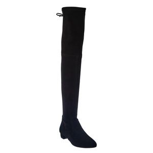 NIB NWT Stuart Weitzman Genna 25 Black Suede Over the Knee Boots Size 8.5 B